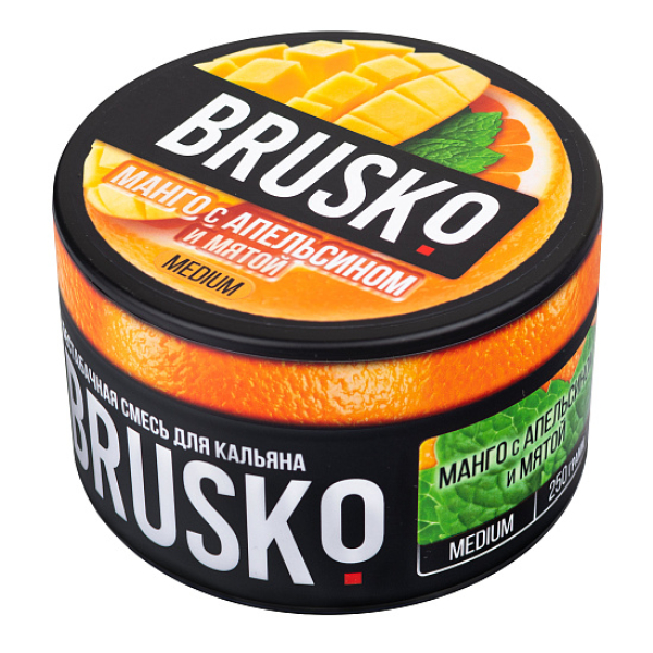 Смесь BRUSKO МАНГО С АПЕЛЬСИНОМ И МЯТОЙ (MEDIUM) 250 гр в Донецке