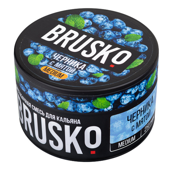 Смесь BRUSKO ЧЕРНИКА С МЯТОЙ (MEDIUM) 250 гр в Донецке