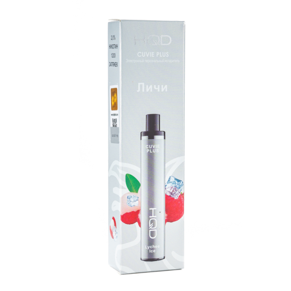 Одноразовая электронная сигарета HQD Cuvie Plus Lychee Ice (Личи Лёд) 1200 затяжек в Донецке