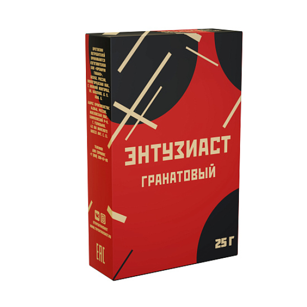 Табак ЭНТУЗИАСТ ГРАНАТОВЫЙ 25 гр в Донецке