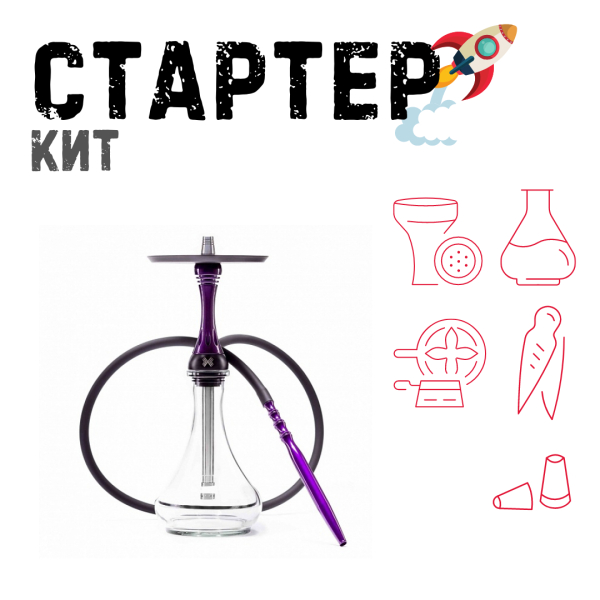 Набор с кальяном  Alpha Hookah X Purple ТОЛЬКО НЕОБХОДИМОЕ в Донецке