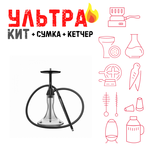 Набор с кальяном  Koress K2 Black Gloss ВСЕ ВКЛЮЧЕНО в Донецке
