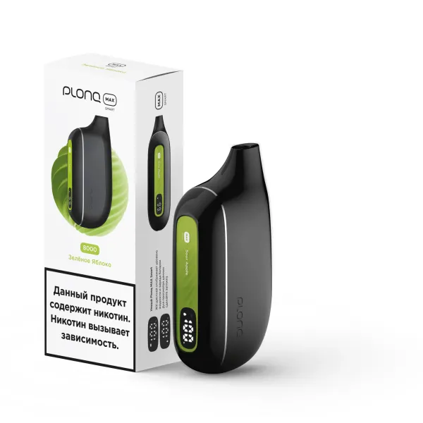 Plonq Max Smart Зеленое Яблоко (8000 Затяжек) 20 Мг в Донецке