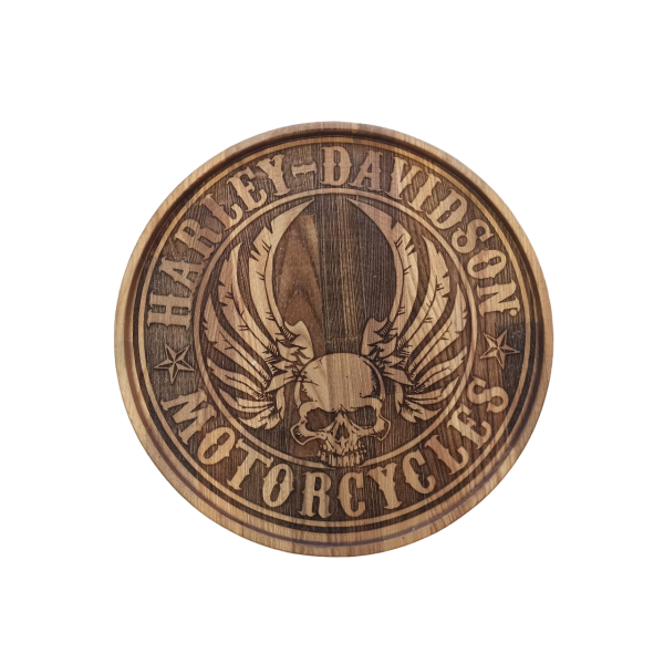 ХукаСтол Поднос Harley Davidson (Коричневый, Бук) для кальяна в Донецке