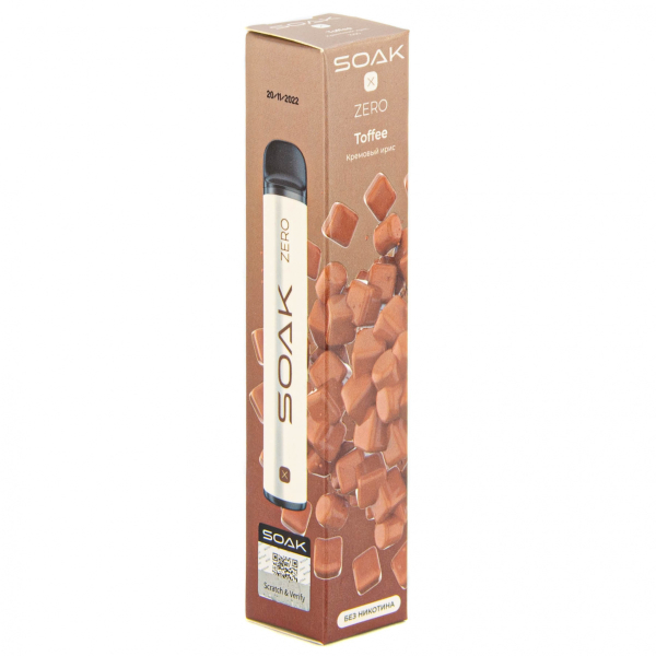 SOAK X ZERO Toffee 1500 затяжек (без никотина) в Донецке