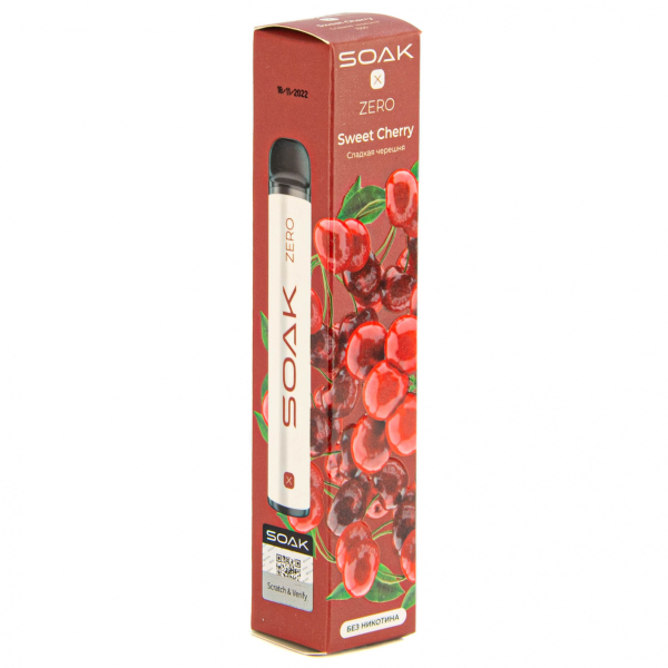 SOAK X ZERO Sweet cherry 1500 затяжек (без никотина) в Донецке