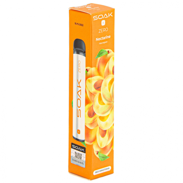 SOAK X ZERO Nectarine 1500 затяжек (без никотина) в Донецке