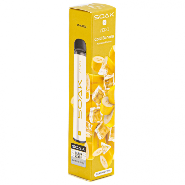 SOAK X ZERO Cold banana 1500 затяжек (без никотина) в Донецке