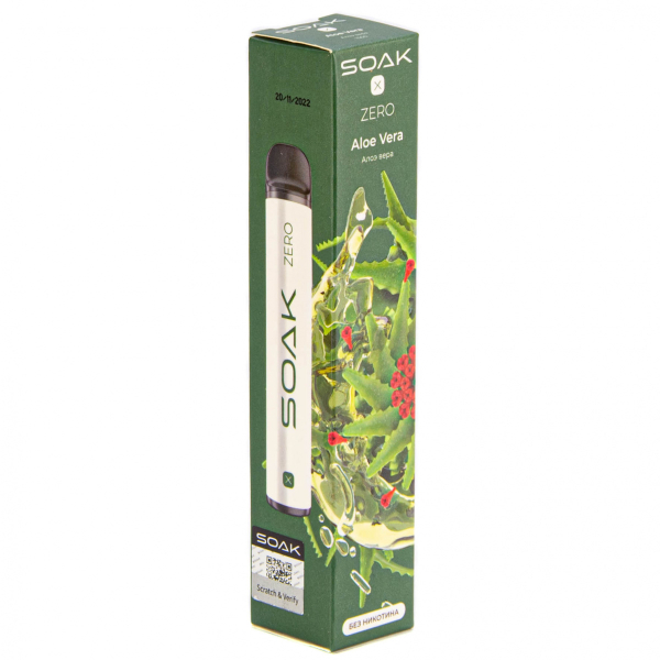 SOAK X ZERO Aloe vera 1500 затяжек (без никотина) в Донецке