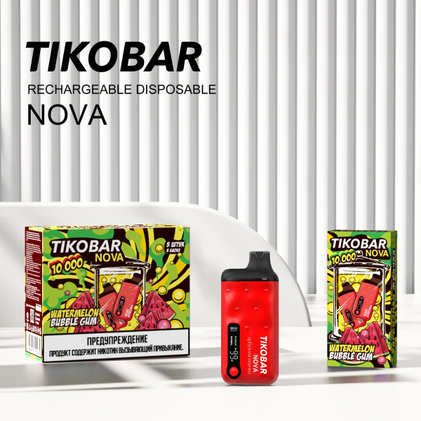 Электронка Tikobar Nova Арбузная Жвачка 10000 Затяжек в Донецке