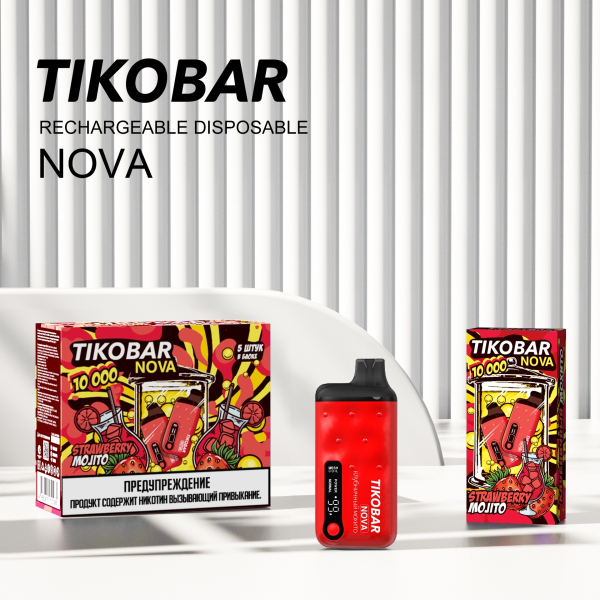 Электронка Tikobar Nova Клубничный Мохито 10000 Затяжек в Донецке