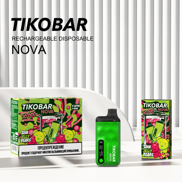 Электронка Tikobar Nova Кислые Мармеладки 10000 Затяжек в Донецке