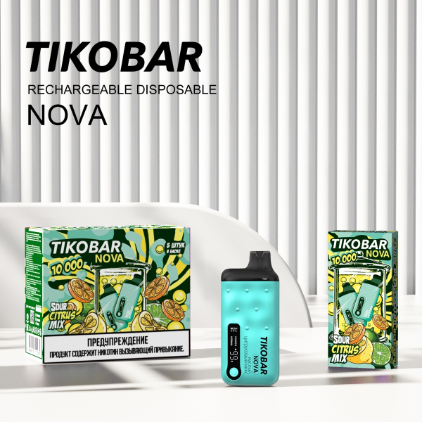Электронка Tikobar Nova Кислый Цитрусовый Микс 10000 Затяжек в Донецке