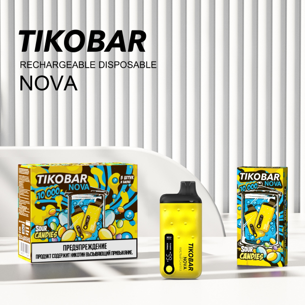 Электронка Tikobar Nova Кислые Конфеты 10000 Затяжек в Донецке