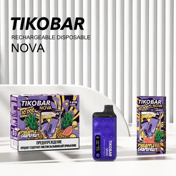 Электронка Tikobar Nova Ананас Грейпфрут 10000 Затяжек в Донецке