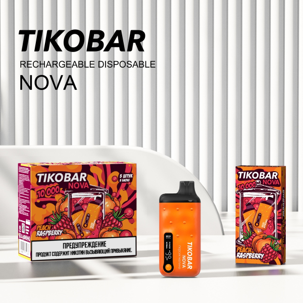 Электронка Tikobar Nova Персик Малина 10000 Затяжек в Донецке