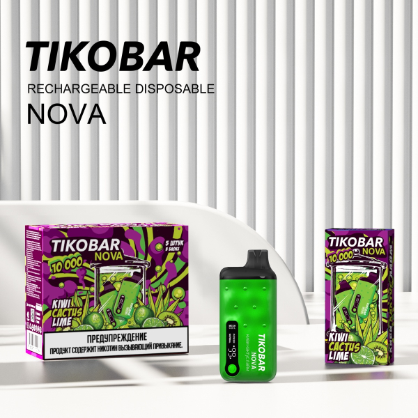 Электронка Tikobar Nova Киви Кактус Лайм 10000 Затяжек в Донецке