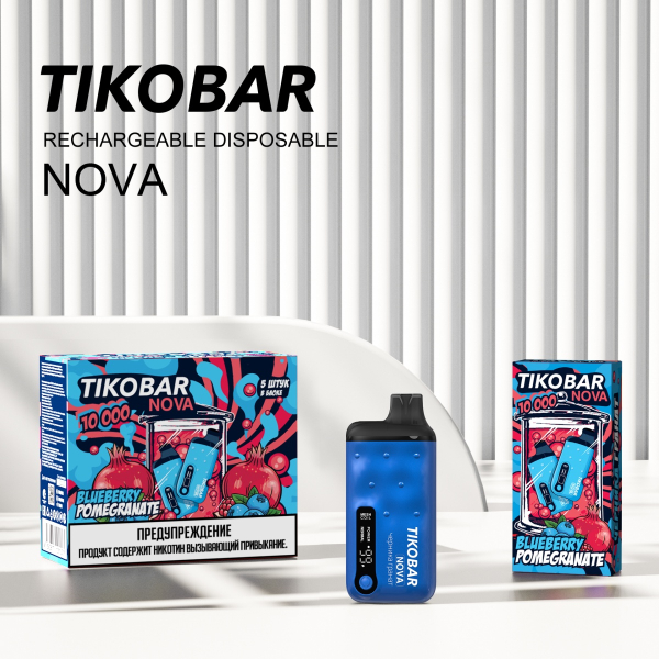 Электронка Tikobar Nova Черника Гранат 10000 Затяжек в Донецке