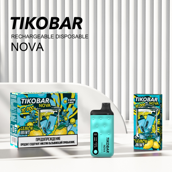 Электронка Tikobar Nova Лимон Мята 10000 Затяжек в Донецке