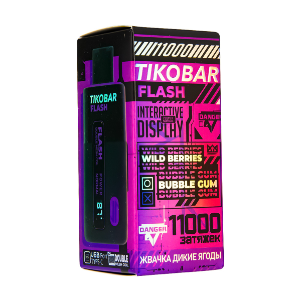 Электронка Tikobar Flash Жвачка Дикие Ягоды 11000 Затяжек в Донецке