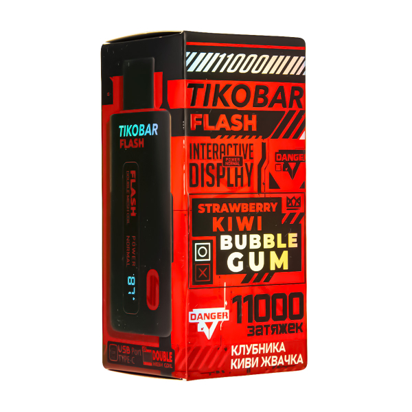 Электронка Tikobar Flash Клубника Киви Жвачка 11000 Затяжек в Донецке