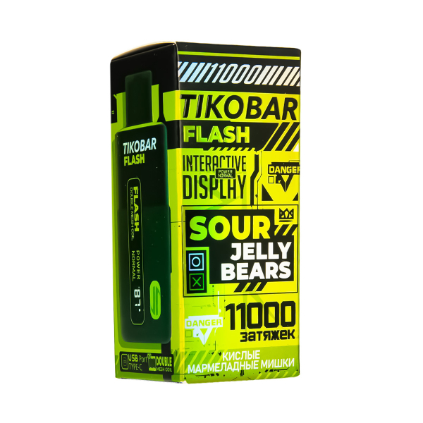 Электронка Tikobar Flash Кислые Мармеладные Мишки 11000 Затяжек в Донецке