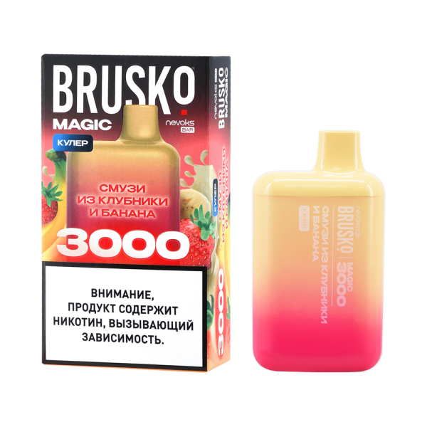 Электронка Brusko Magic Смузи Из Клубники И Банана (3000 Затяжек) в Донецке