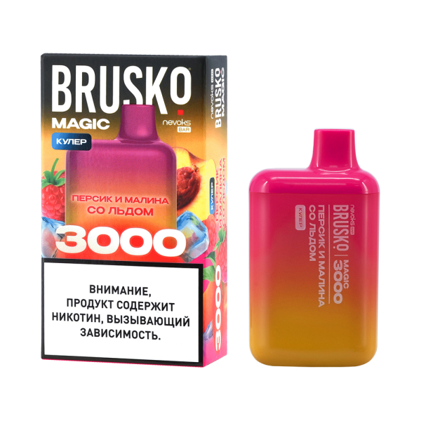 Электронка Brusko Magic Персик И Малина Со Льдом (3000 Затяжек) в Донецке