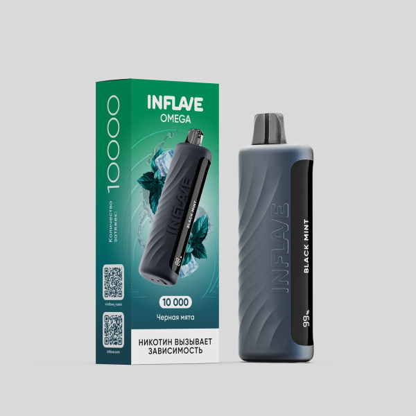 Электронка Inflave Omega Черная Мята (10000 Затяжек) в Донецке
