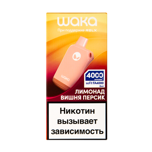 Электронка Waka Лимонад Вишня Персик (4000 Затяжек) в Донецке