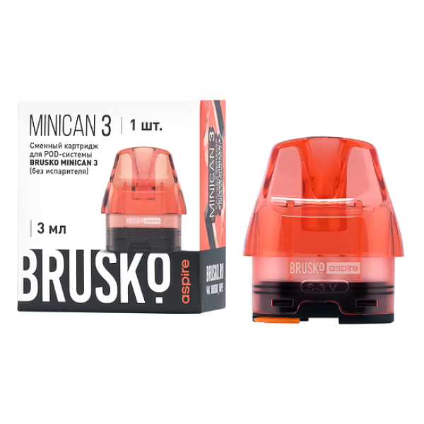 Сменный Картридж Brusko Minican 3, (Красный), 3 Мл, Упак. 1 Шт в Донецке