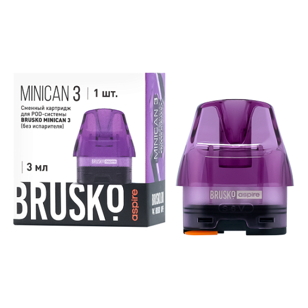 Сменный Картридж Brusko Minican 3, (Фиолетовый), 3 Мл, Упак. 1 Шт в Донецке