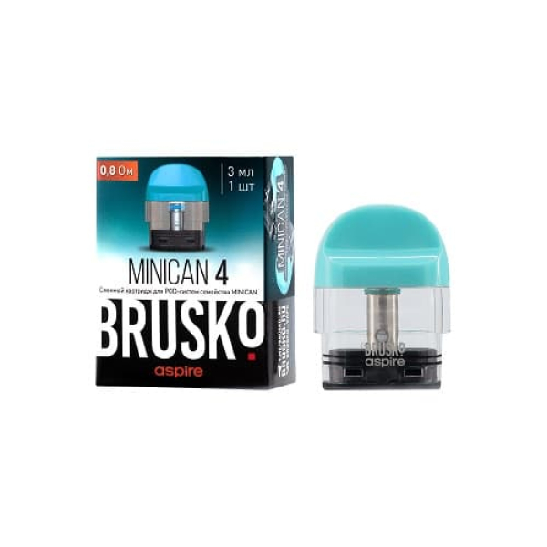 Сменный Картридж Brusko Minican 4 (3Мл) 0,8 Ом, Упак. 1 Шт голубой в Донецке