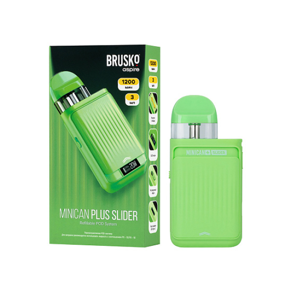 POD-система Brusko Minican Plus Slider Зелёный в Донецке