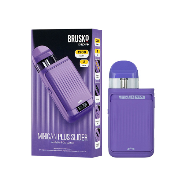 POD-система Brusko Minican Plus Slider Фиолетовый в Донецке