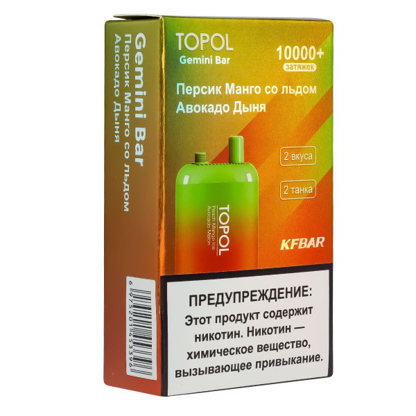 Электронка Topol Gemini Bar Peach Mango Ice | Avocado Melon 10000 тяг в Донецке