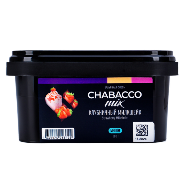 Бестабачная смесь Chabacco Mix Medium Strawberry Milkshake 200 грамм в Донецке