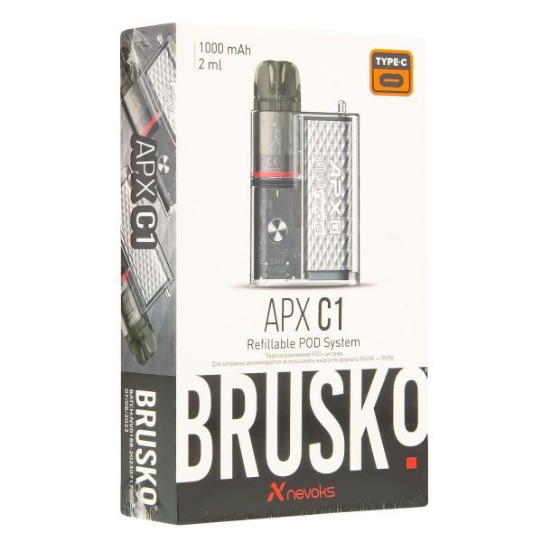 POD-система Brusko Apx C1 Серебристый Кристалл в Донецке