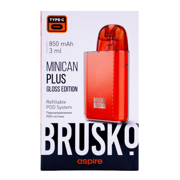 POD-система Brusko Minican Plus Gloss Edition Красный в Донецке