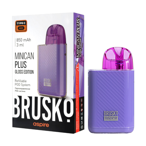 POD-система Brusko Minican Plus Gloss Edition Фиолетовый в Донецке