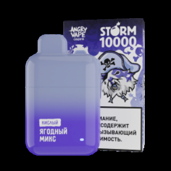 Электронка Angry Vape Storm  Ягодный Микс Кислый 10000 затяжек в Донецке