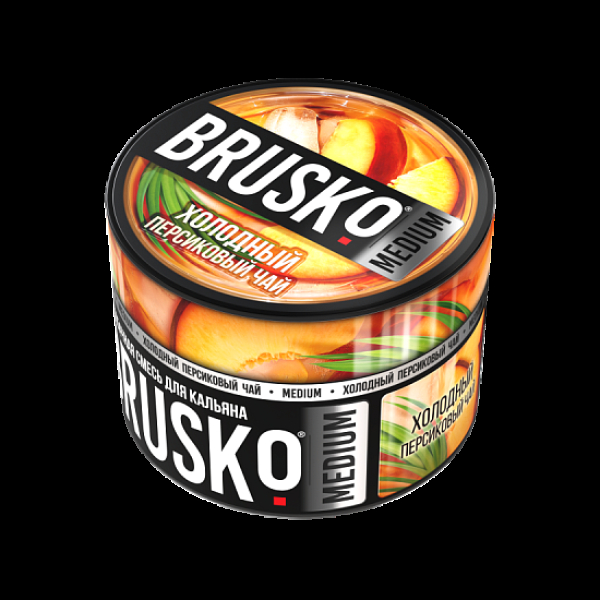 Бестабачная смесь Brusko Холодный Персиковый Чай Medium 50 грамм в Донецке