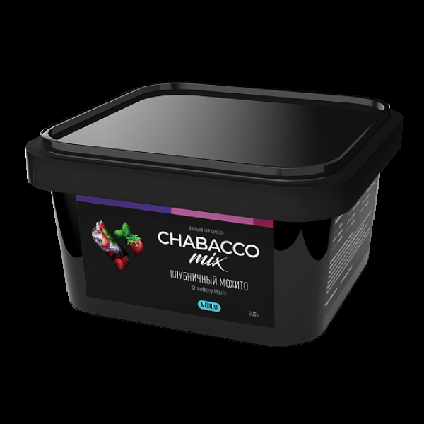 Бестабачная смесь Chabacco Mix Strawberry Mojito Клубничный Мохито  Medium 200 грамм в Донецке