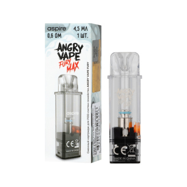 Картридж Angry Vape Fury Max Белый 45 мл 0.6 Ом ( 1 шт.) в Донецке