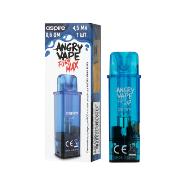 Картридж Angry Vape Fury Max Синий 45 мл 0.6 Ом ( 1 шт.) в Донецке