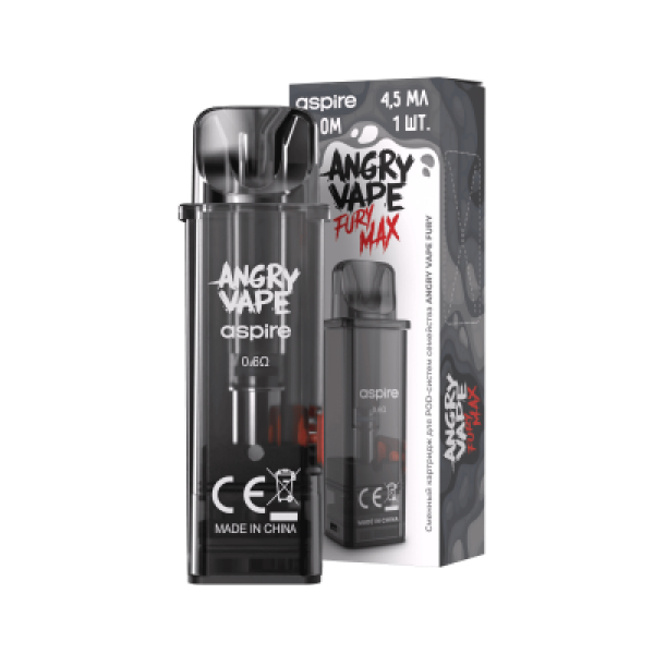 Картридж Angry Vape Fury Max Чёрный 45 мл 0.6 Ом ( 1 шт.) в Донецке