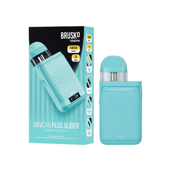 POD-система Brusko Minican      Plus Slider Бирюзовый в Донецке