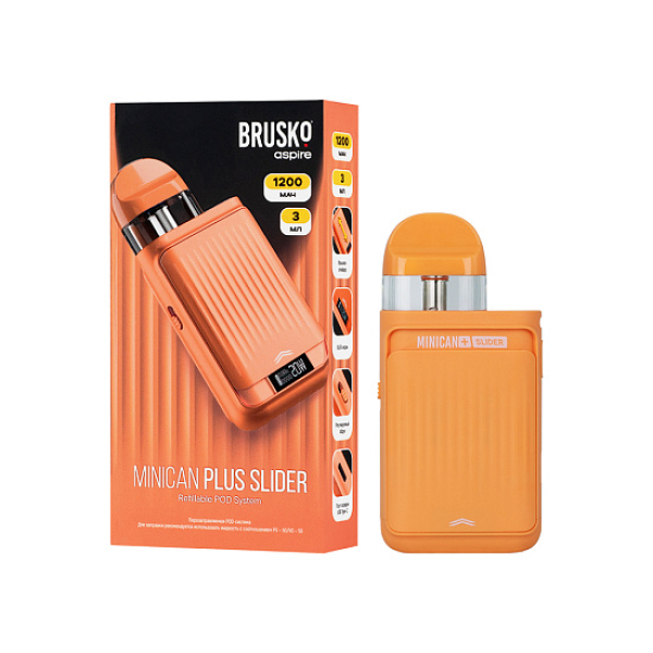 POD-система Brusko Minican      Plus Slider Оранжевый в Донецке
