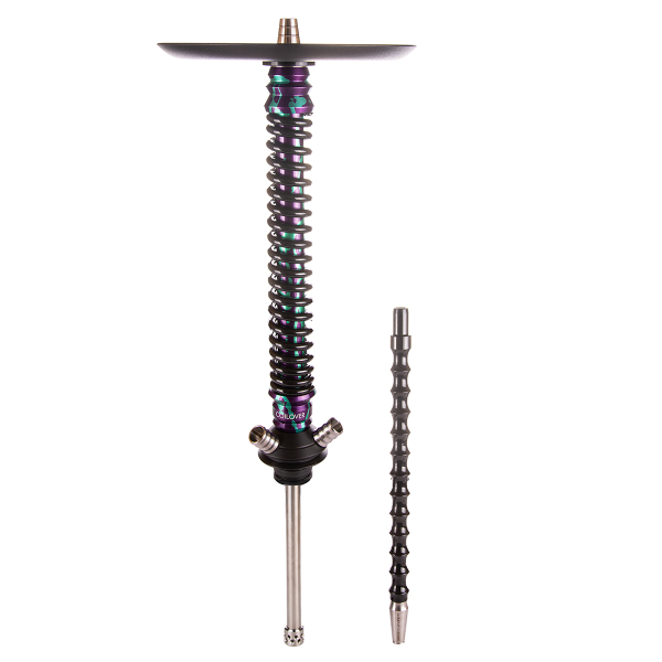 Кальян Mamay Customs Coilover Большой  Пурпурный/бирюзовый Сплеш Чёрный в Донецке
